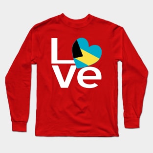 White Red Bahamas LOVE Long Sleeve T-Shirt